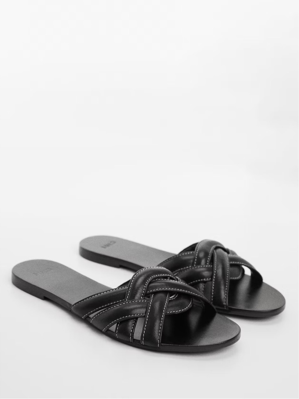 MANGO • Leather straps sandals